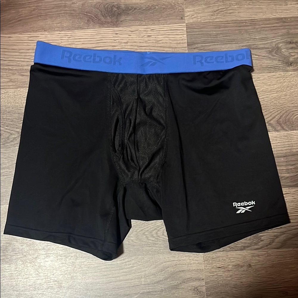 Reebok Black and Blue Boxer Briefs Athletic Fit